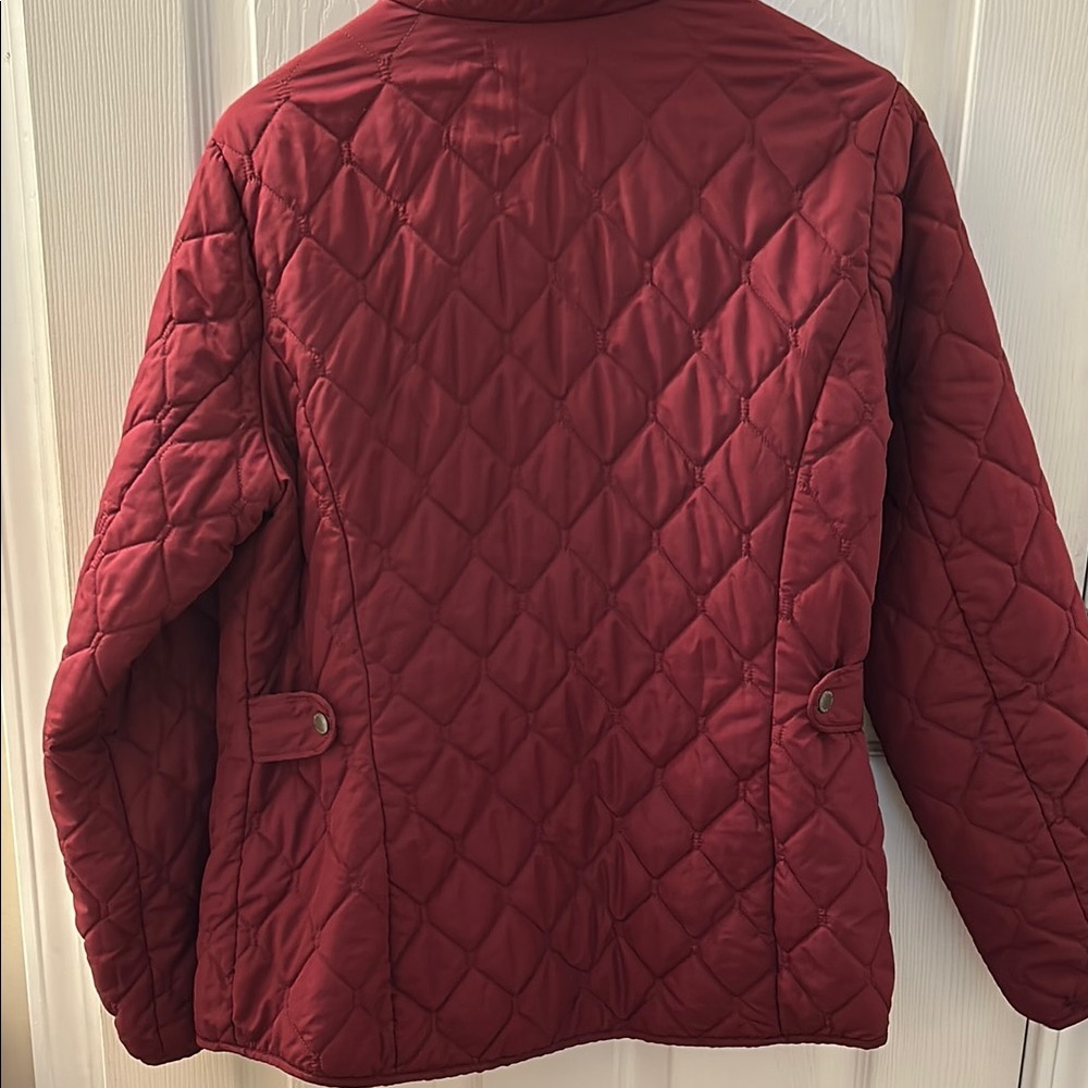 Eddie Bauer Quilted Burgundy Jacket - Picture 2 of 3